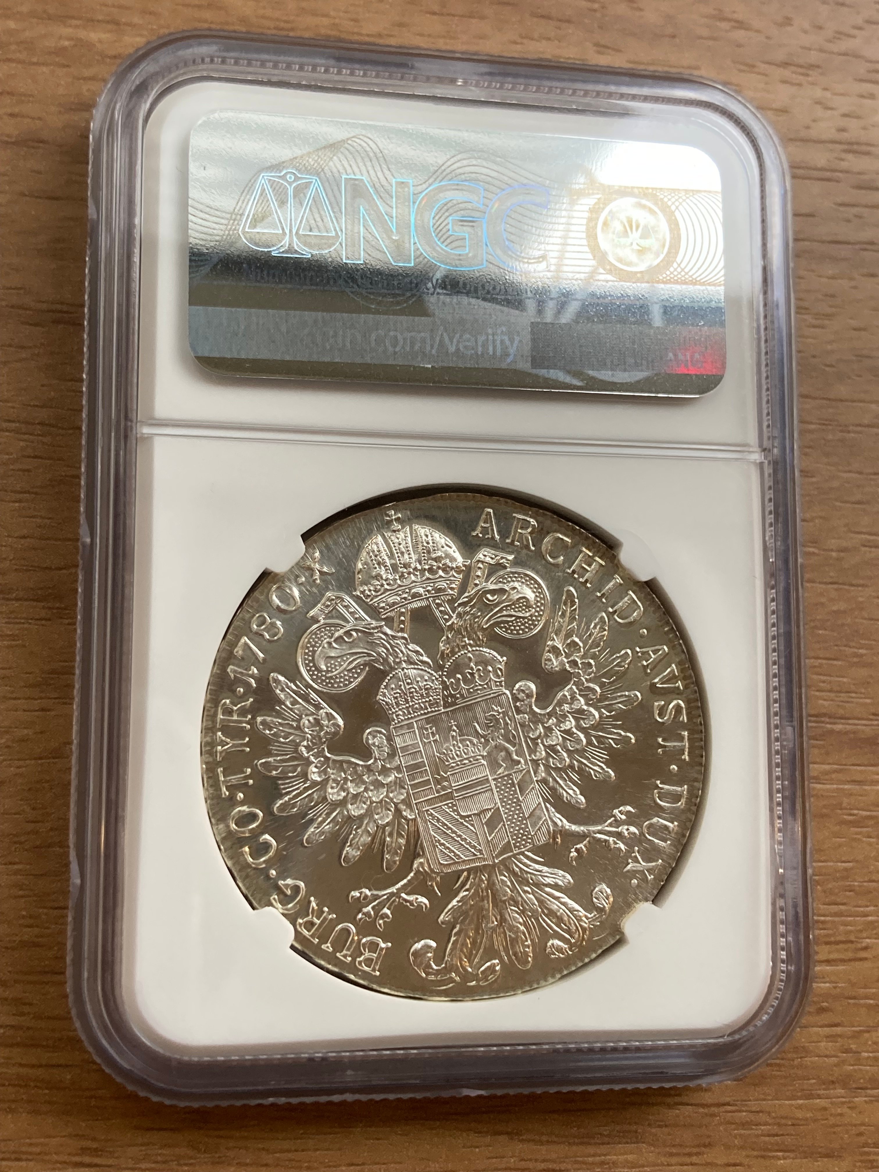 1780年 オーストリア 銀貨 NGC PF68 アンティーク モダン  original