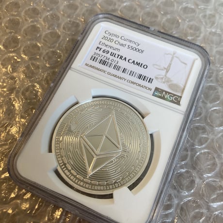 【NGC鑑定PF69】イーサリアム チャド共和国 CFAフラン 1オンス 銀貨 プルーフ版 シルバーコイン 暗号資産 暗号通貨 仮想通貨 クリプトアセット Ethereum