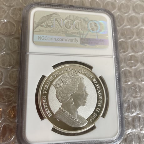 【※エラーラベル・NGC社の誤掲載】NGC67鑑定 ウナとライオン 2019 イギリス領ヴァージン諸島 1オンス 1ドル銀貨 シルバーコイン リバースプルーフ