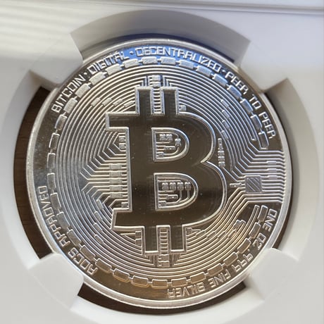 【NGC鑑定PF69】 ビットコイン プルーフ版 チャド共和国 CFAフラン 1オンス銀貨  シルバーコイン 暗号資産 暗号通貨 仮想通貨 クリプトアセット Bitcoin