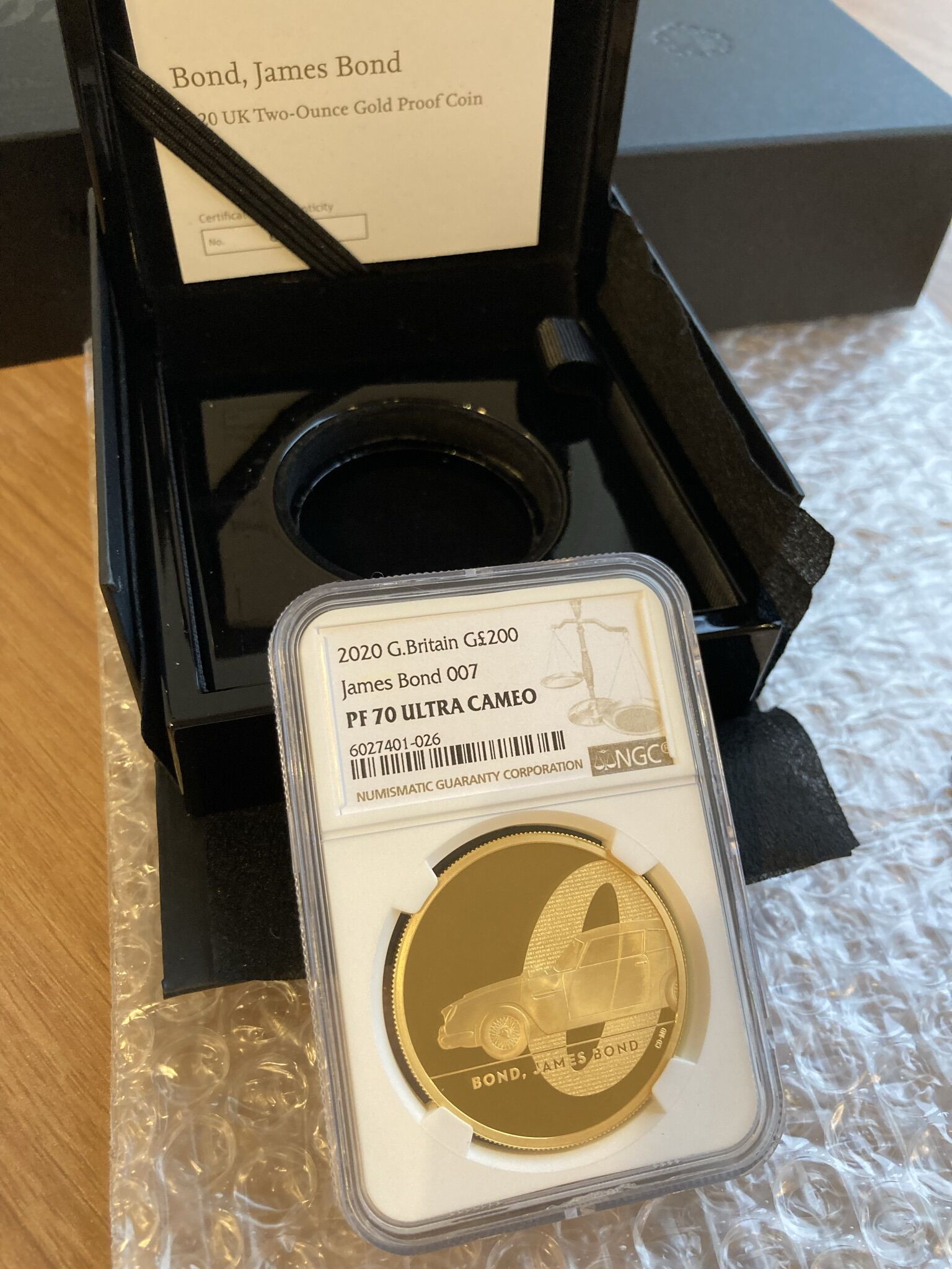 ジェームズボンド 007 50ドル 金貨 NGC PF70UC 1/4OZ original