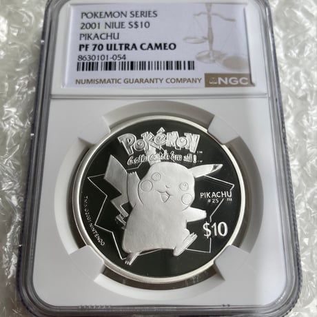 2枚の最高鑑定TopPop!! NGC鑑定PF70 ニウエ 2001年 ポケモン ピカチュウ 10ドル銀貨 シルバー プルーフコイン ※ポケカ・トレカではない