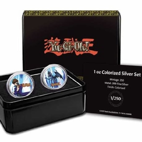 【250枚・組限定セット】遊戯王 ブルーアイズホワイトドラゴン& 海馬瀬人 青眼の白龍 コイン ニウエ国 1オンス 2ドル銀貨 ※トレーディングカード・トレカではない