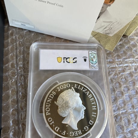 【COA001番&世界で2枚のPCGS70鑑定】エルトンジョン 5オンス 10ポンド銀貨 シルバープルーフコイン 2020年 英国 イギリス造幣局 ロイヤルミント elton john