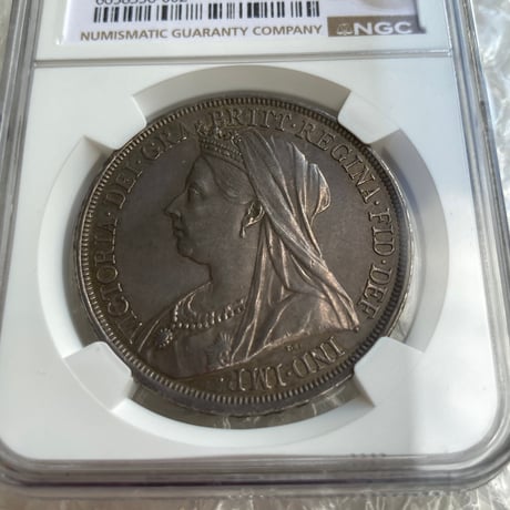 1893年LⅥ クラウン銀貨 ヴィクトリア女王 ヴェールヘッド NGC鑑定AU 英国 イギリス シルバーコイン アンティークコイン Victoria Crown