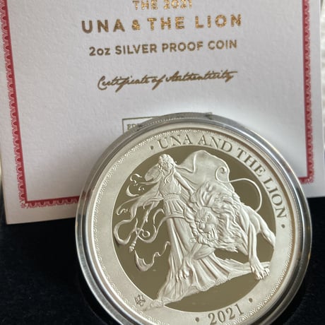 2オンス銀貨 ウナとライオン 2021 イギリス領セントヘレナ造幣局 2ポンド シルバー プルーフコイン Una Lion 2oz
