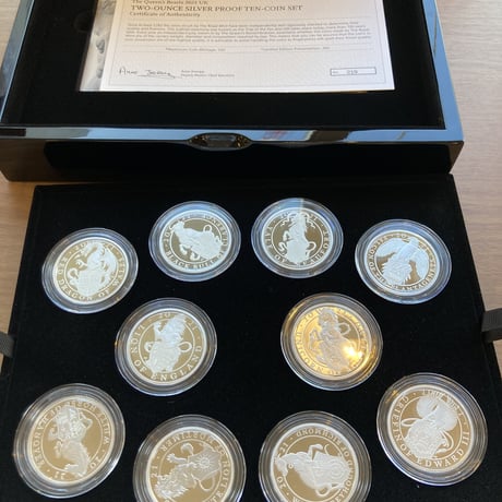 【10枚セット】 2021 クイーンズビースト 2オンス銀貨セット プルーフコイン シルバー QUEEN'S BEASTS completer 2oz Silver proof coin
