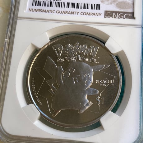 NGC鑑定MS68 ニウエ 2001年 ポケモン ピカチュウ 1ドル ニッケル硬貨 NIUE POKEMON PIKACHU  ※ポケカ・トレーディングカードのようなコレクタブル投資にも