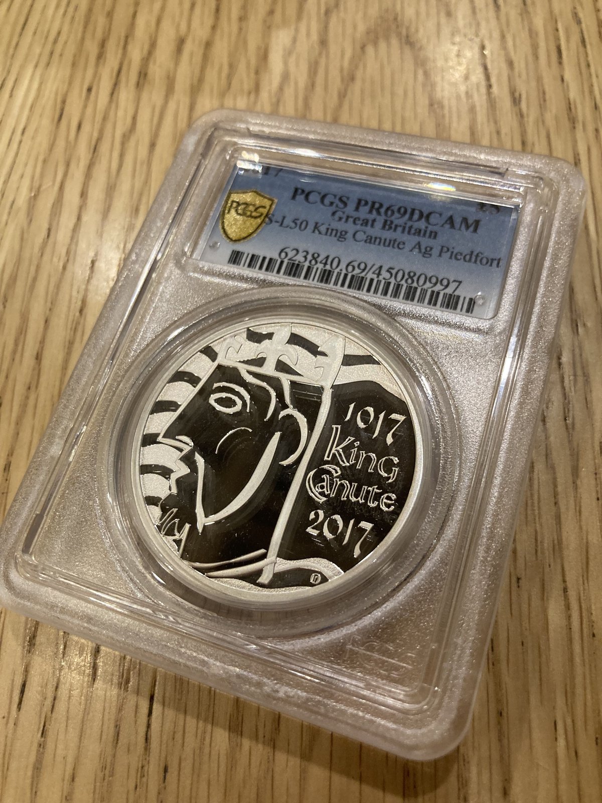 PCGS最高鑑定・ピエフォー】2017 キングクヌート 戴冠1000周年 £5銀貨 シルバー...