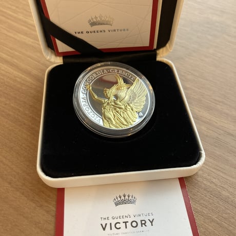金メッキ版 セントヘレナ 2021 女王の美徳シリーズ 勝利 1オンス銀貨 シルバー プルーフコイン VICTORY  gold plate