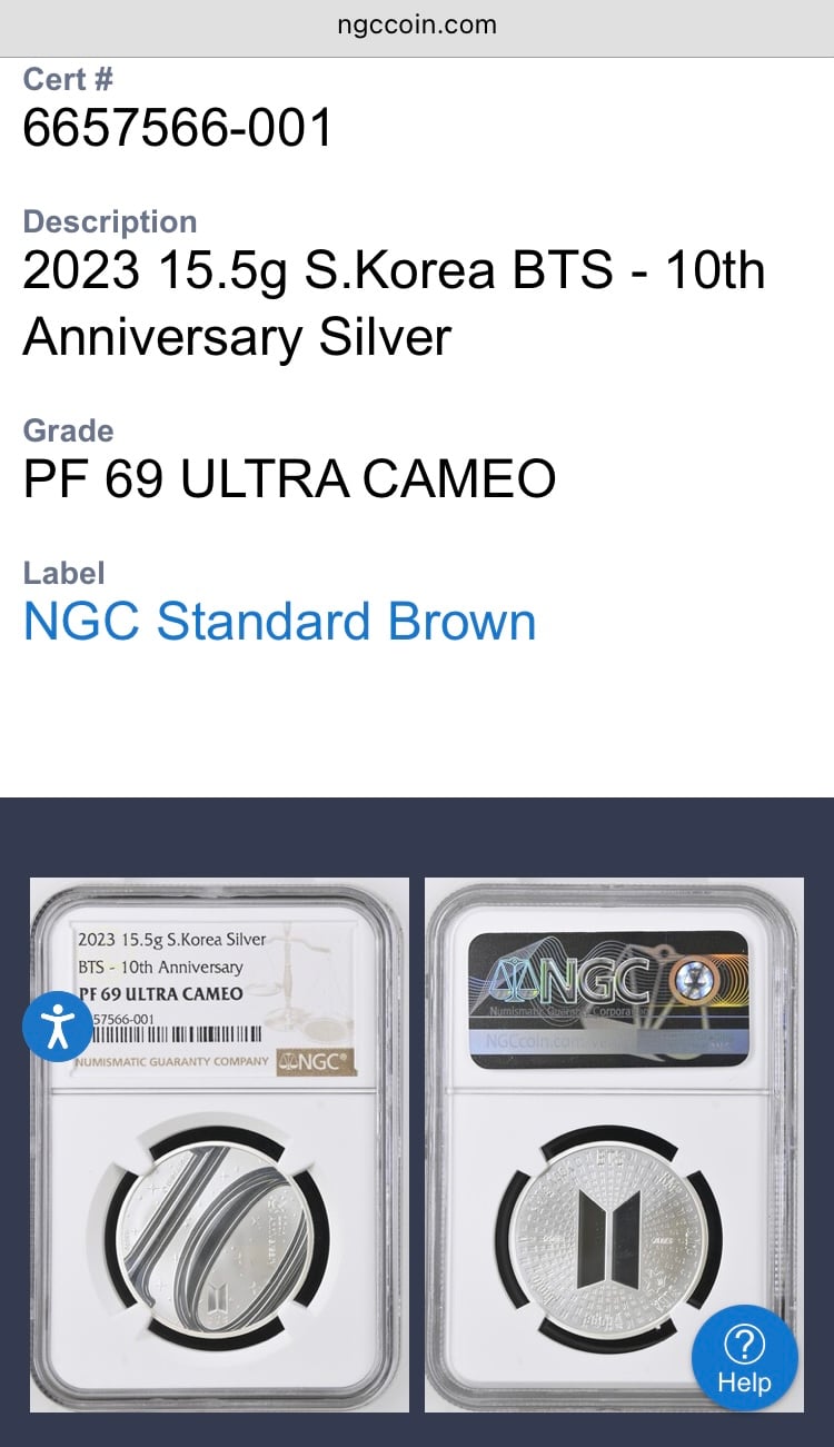 BTSデビュー10周年記念 防弾少年団 2023年 韓国造幣局 銀メダル