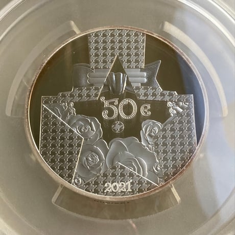 【PCGS鑑定PR69】Dior公式 ディオール 5オンス銀貨 50ユーロ シルバープルーフコイン フランス造幣局 フレンチミント ミスディオールモチーフ 香水 瓶 ボトル french mint