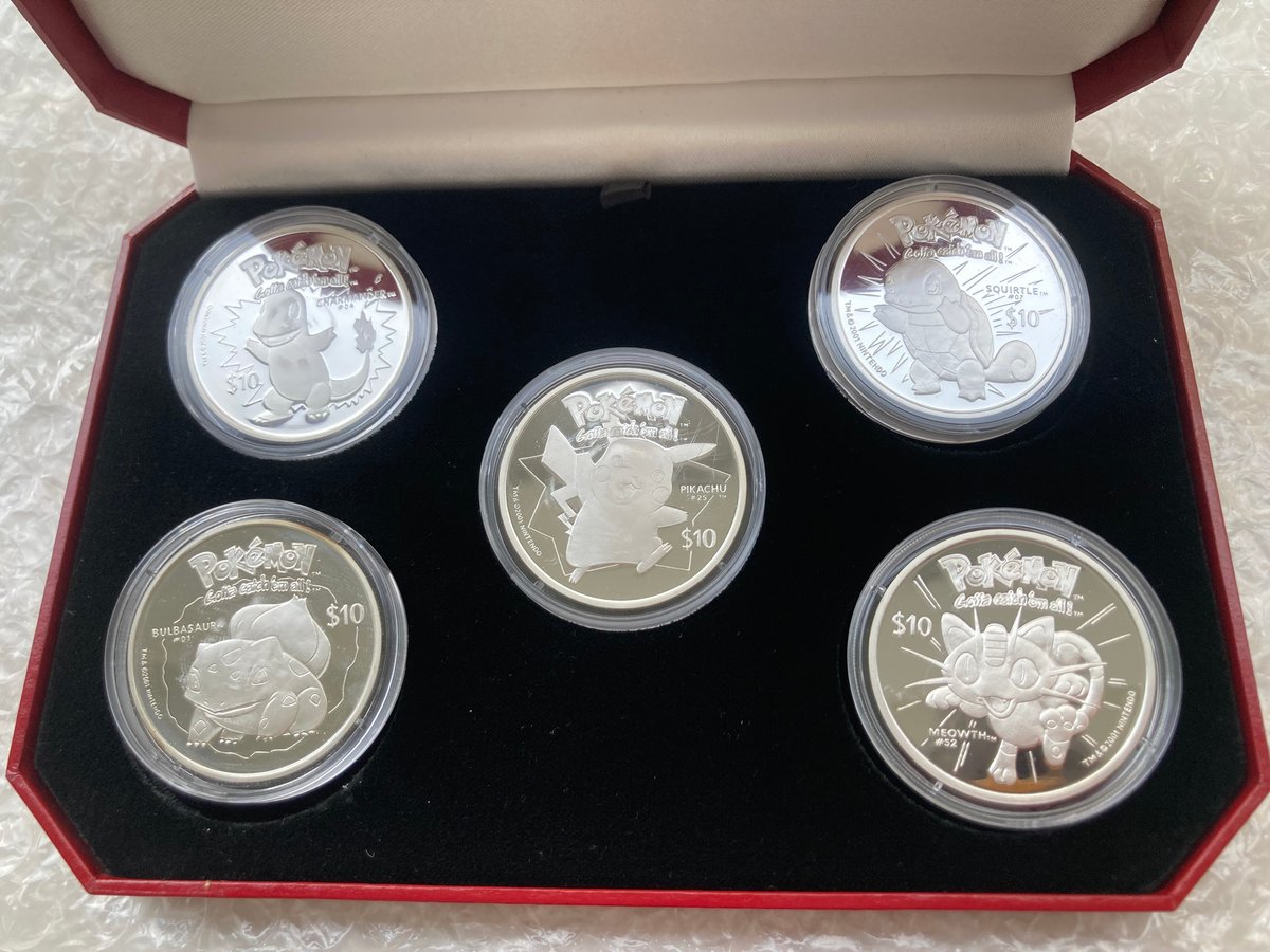 ニウエ 2001年 ポケモン ポケットモンスター 10ドル銀貨セット ニウエ 2001年 ポケモン ポケットモンスター 10ドル銀貨セット