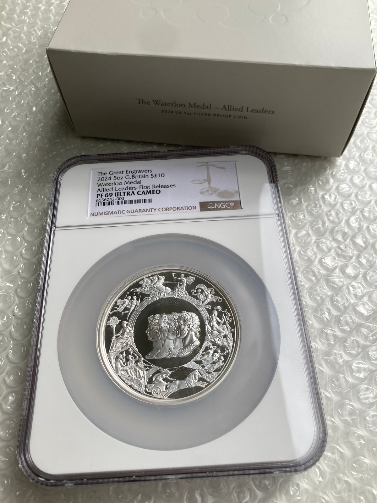 5oz・NGC鑑定PF69+FR ロイヤルミント ピストルッチ 2024年