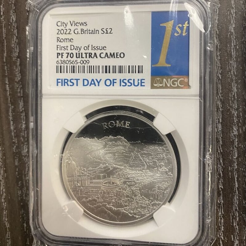NGC70鑑定+FDI・発行即日鑑定】1オンス銀貨 都市景観 ローマ 2022年