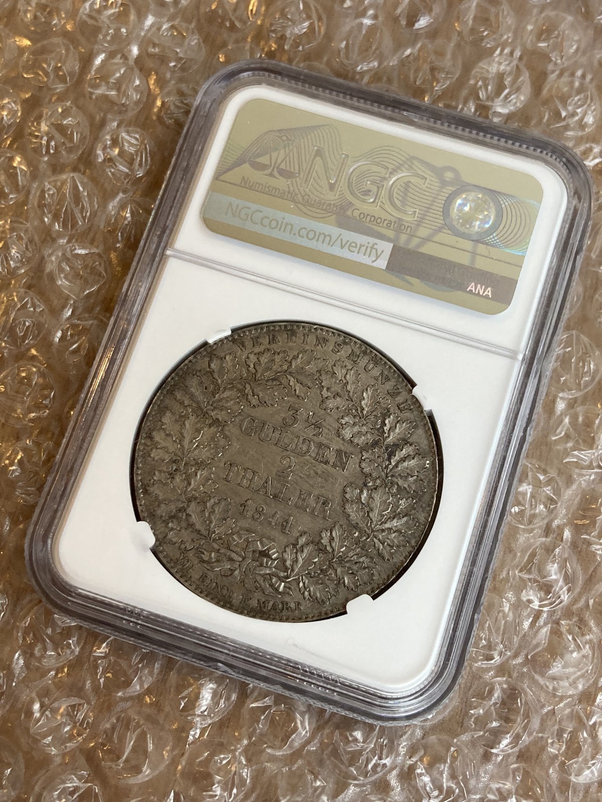 フランクフルト 都市景観　2ターラー銀貨　1841年 fit=scale-down,w=1200