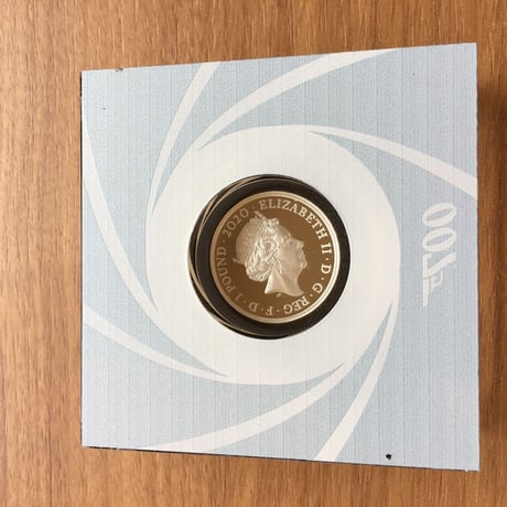 英国 2020年 007 ジェームズ・ボンド 1£ ポンド銀貨 1/2オンス プルーフ シルバー