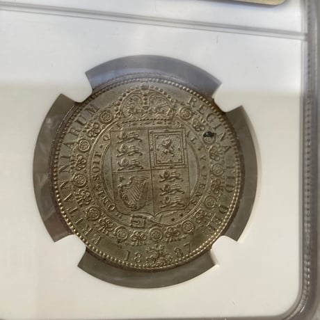 NGC鑑定MS64 1887年 ジュビリーヘッド 1/2c ハーフクラウン銀貨 シルバー アンティークコイン イギリス 英国 ロイヤルミント ヴィクトリア Victoria JUBILEE HEAD