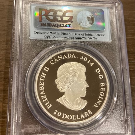 PCGS鑑定PR70 カナダ造幣局 グリーン・クリスタル・メイプルリーフ銀貨 2014年 プルーフ シルバーコイン カナディアンミント メープルリーフ