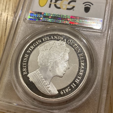 2oz Piedfort 【PCGS鑑定MS66】 ウナとライオン 2019 イギリス領 ヴァージン諸島 2オンス銀貨 ピエフォー リバースプルーフ シルバーコイン