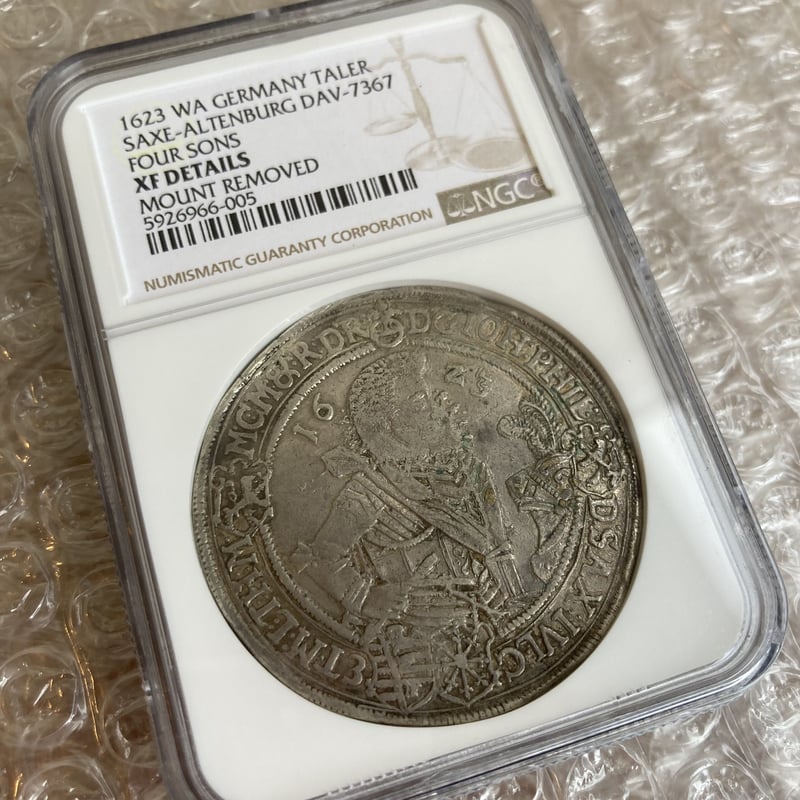 ターラー銀貨 4兄弟 1623年 神聖ローマ帝国 ドイツ ザクセン ターラー銀貨 4兄弟 1623年 神聖ローマ帝国 ドイツ ザクセン