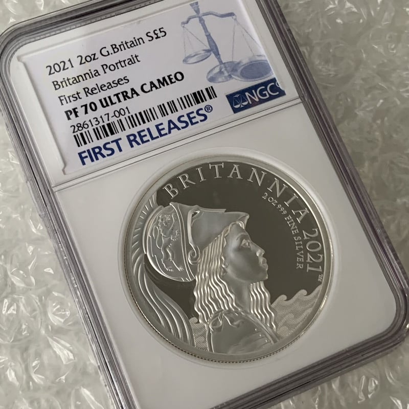 2021年イギリス ブリタニア 2ポンド 銀貨 NGC PF70UC FRtakaコイン