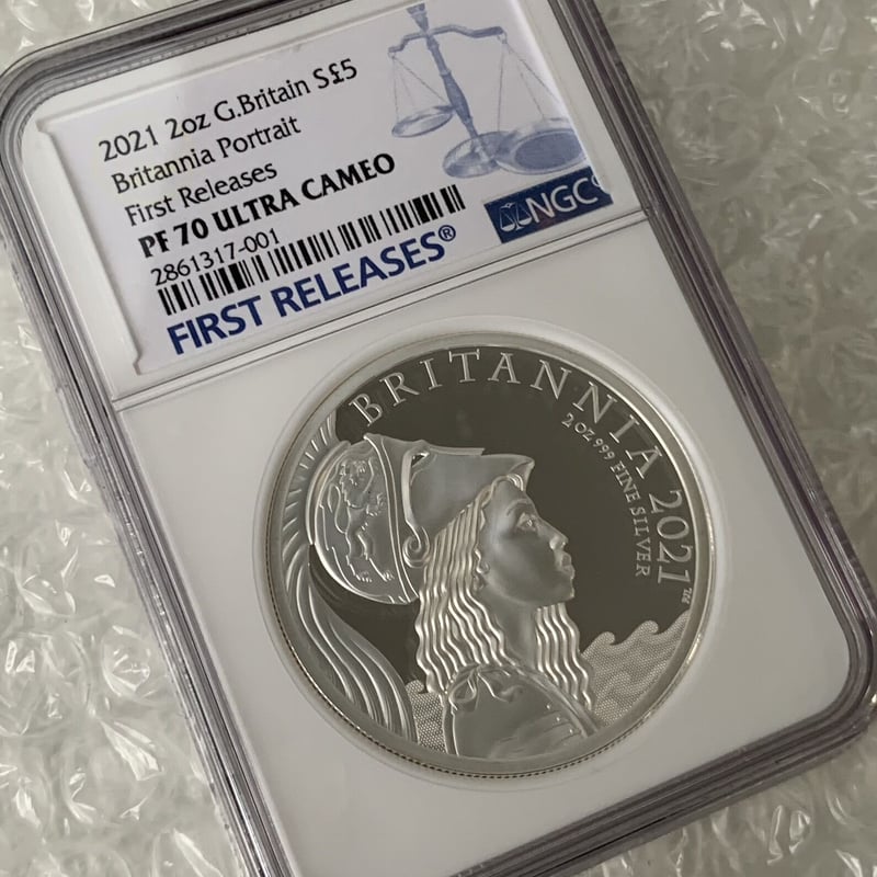 2021年 イギリス ブリタニア 1oz 2ポンド 銀貨 NGC PF70UC 2021年 イギリス ブリタニア 1oz 2ポンド 銀貨 NGC PF70UC
