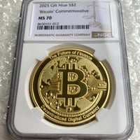最高鑑定MS70 Gilt版 ビットコイン モチーフ 2025年 ニウエ国 2ドル 1オンス銀貨 シルバー プルーフコイン 暗号資産 暗号通貨 Bitcoin