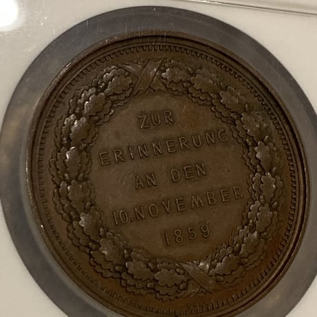 NGC鑑定 MS62BN 1859年 ドイツ 詩人シラー生誕100周年記念 ブロンズメダル 青銅 38mm ゲーテ GERMANY AE Medal ※コイン・貨幣ではない