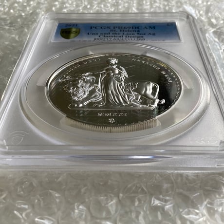 【最高鑑定品】5オンス銀貨 ウナとライオン イギリス領セントヘレナ造幣局 マスターピース版 ウィリアムワイオンデザイン 2021年 シルバー プルーフコイン Una Lion