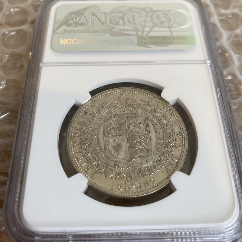 【人気】イギリス　ジュビリ―ヘッド　ハーフクラウン　1/2　銀貨　NGC コイン