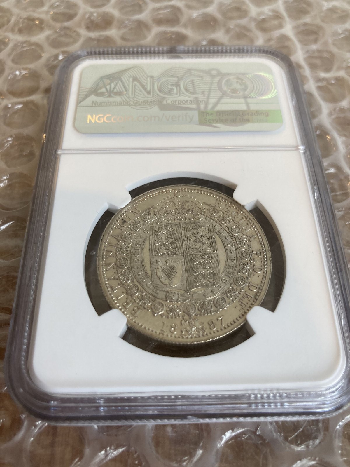 NGC鑑定UNC】1887年 ジュビリーヘッド 1/2 ハーフクラウン銀貨