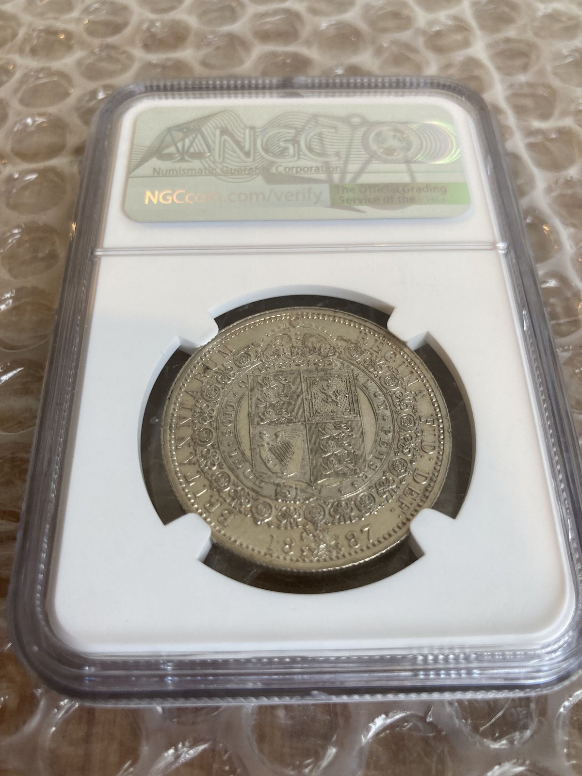 NGC鑑定UNC】1887年 ジュビリーヘッド 1/2 ハーフクラウン銀貨 ...