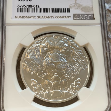 【最新2023年のNGC鑑定MS70】ニウエ チェコのライオン ボヘミア 1オンス銀貨 シルバーコイン チェコ共和国 czech lion
