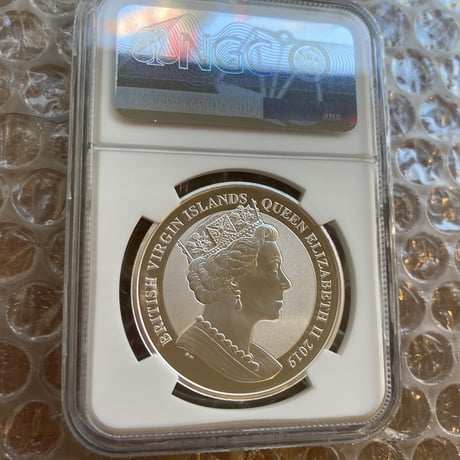 【NGC70・最高鑑定】ウナとライオン 2019 イギリス領 ヴァージン諸島 1オンス 1ドル銀貨 1oz シルバーコイン リバースプルーフ BVI UnaLion