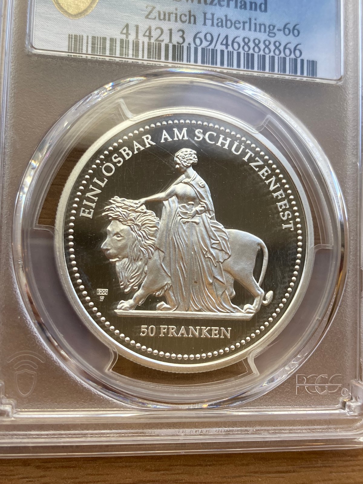 ウナ＆ライオン 2002年 PCGS PR69 DCAM 射撃祭 50フラン JCC | ジャパンコインキャビネット / スイス 現代射撃祭 2002年 50