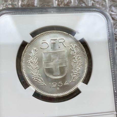 NGC鑑定MS65 スイス ウィリアム・テル 1954年 5フラン銀貨 シルバー アンティークコイン モダンコイン
