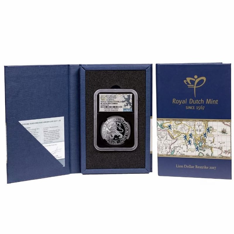最高品位：NGC PF70 ULTRA CAMEO】 2017 Lion Dollar ライ
