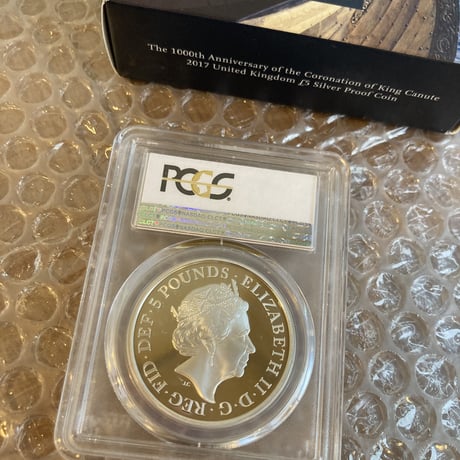 【PCGS・PR69DCAM】2017 キングクヌート 戴冠1000周年 5ポンド銀貨 シルバー プルーフコイン イギリス 英国 ロイヤルミント カヌート king canute