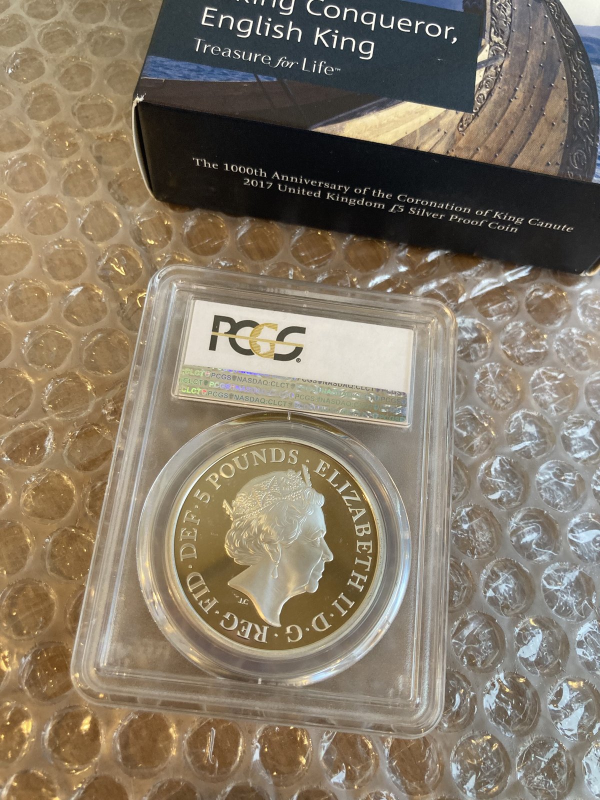 【PCGS・PR69DCAM】2017 キングクヌート 戴冠1000周年 5ポンド銀貨 シルバー プルーフコイン イギリス 英国 ロイヤルミント  カヌート king canute