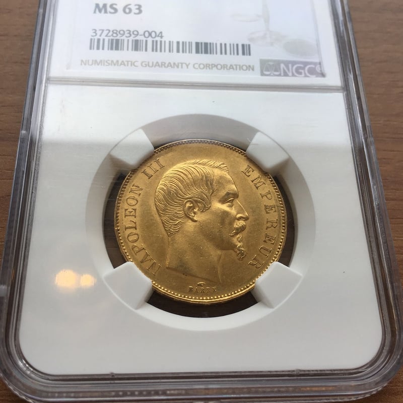 1855A NGC鑑定 MS63 ナポレオン3世 50フラン金貨 G50F Francs go