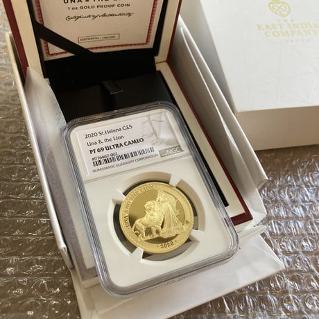 NGC鑑定69 ウナとライオン 2020年 イギリス領セントヘレナ造幣局 1オンス金貨 ゴールド プルーフコイン 発行200枚 Una Lion St.Helena