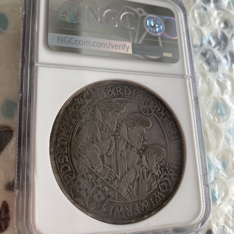 ターラー銀貨 4兄弟 1619年 神聖ローマ帝国 ドイツ ザクセン アルテンベルク NGC鑑定AU FOUR SONS taler theler silver coin アンティークコイン