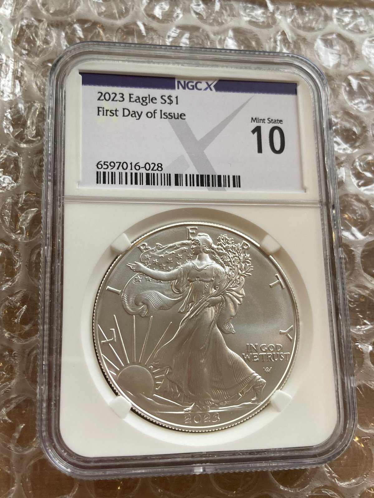 新鑑定基準NGCX MS10評価 2023年 イーグル銀貨 シルバーコイン 米国