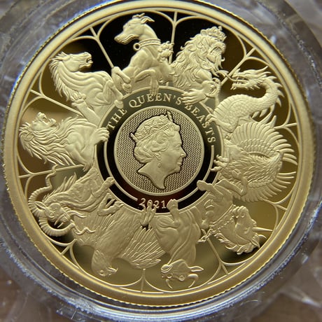 2021 クイーンズビースト コンプリート・最終版 1オンス 100ポンド金貨 ゴールド プルーフコイン QUEEN'S BEASTS COMPLETER 1oz Gold