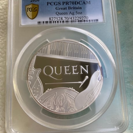 【世界で5枚・PCGS鑑定PR70・5oz】 QUEEN ミュージック・レジェンド クイーン 5オンス銀貨 10ポンド シルバープルーフコイン 英国 イギリス ロイヤルミント Royal Mint