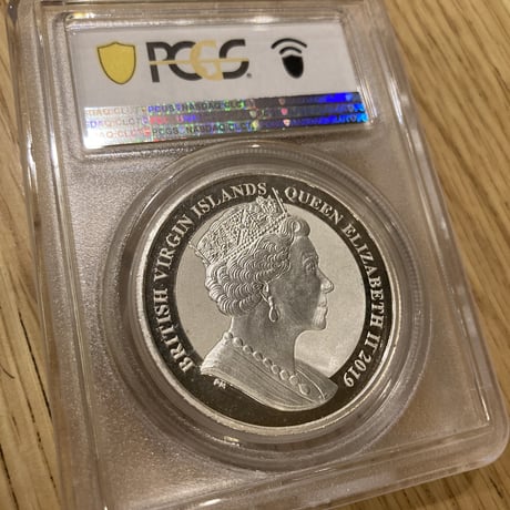 2oz Piedfort 【PCGS鑑定MS66】 ウナとライオン 2019 イギリス領 ヴァージン諸島 2オンス銀貨 ピエフォー リバースプルーフ シルバーコイン