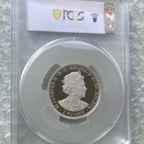PCGS鑑定PR68 2オンス銀貨 ウナとライオン マスターピース版 2021年 イギリス領セントヘレナ造幣局 シルバープルーフコイン 大サイズスラブ