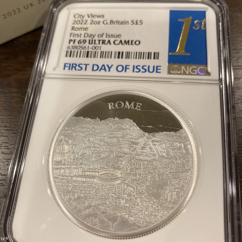 NGC69鑑定+FDI・発行即日鑑定】2オンス銀貨 都市景観 ローマ 2022年