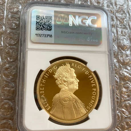 NGC鑑定PF68 ダイヤモンドジュビリー 2012年 エリザベス女王60周年記念 Gilt版 5ポンド銀貨 シルバープルーフコイン ヤングヤング